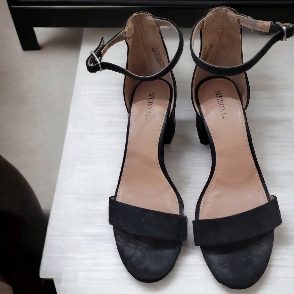 Merona Lulu Black Women’s Heels Size 7.5 Open Toe